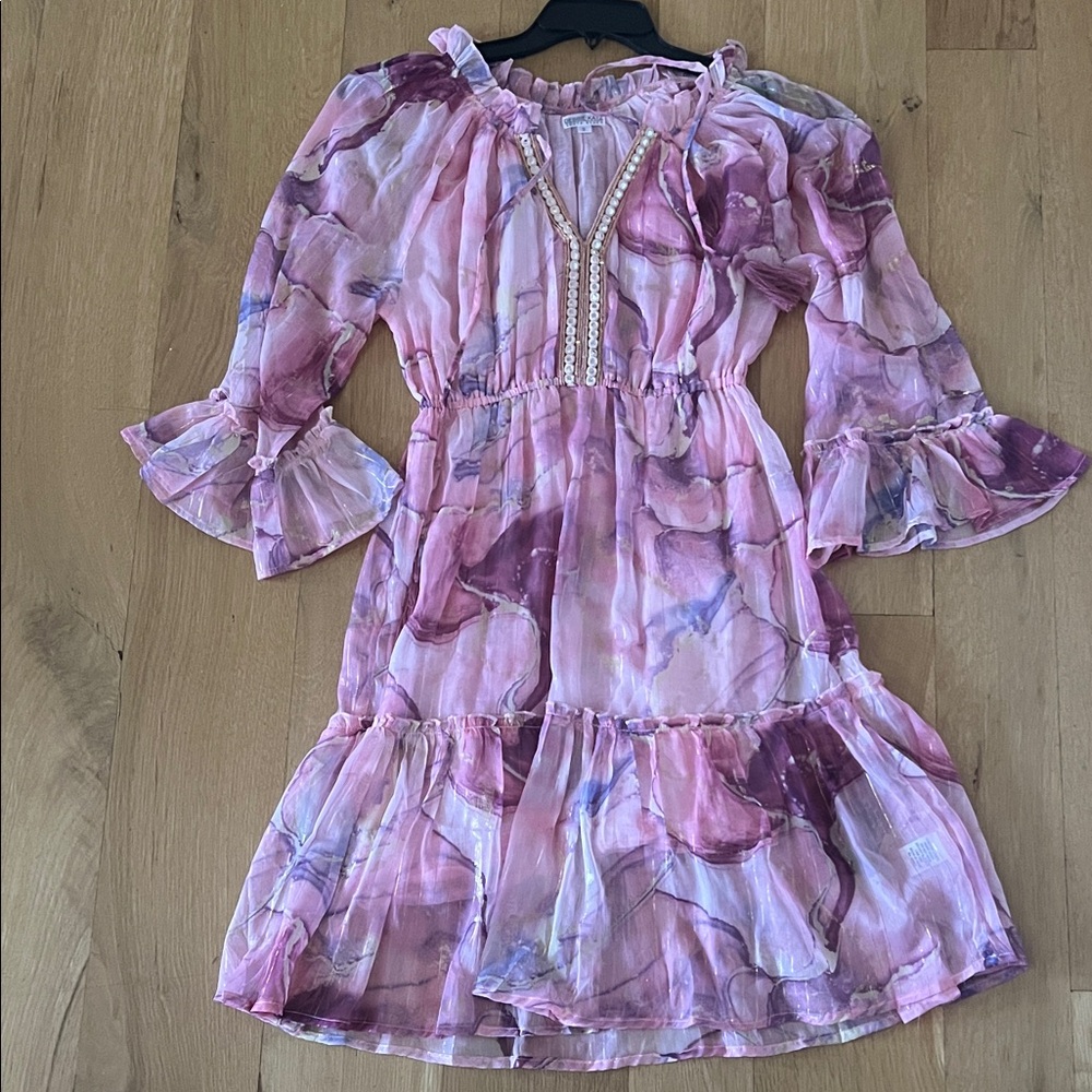 Elegant Pink and Purple women’s Dress from a boutique in Grand Cayman Islands